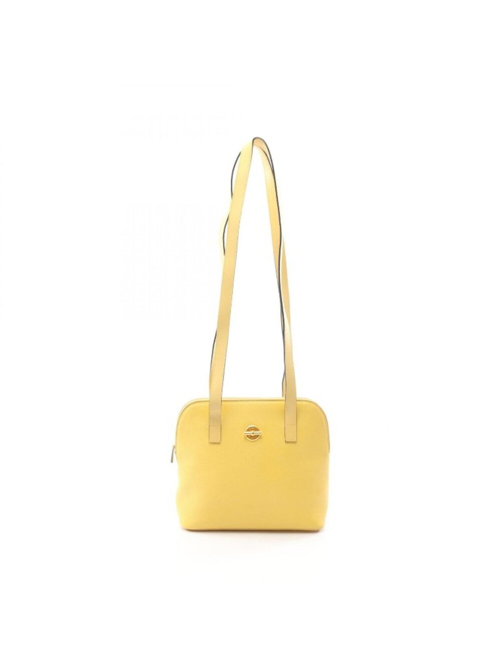 Celine Shoulder Bag Mantel Yellow Leather Vintage